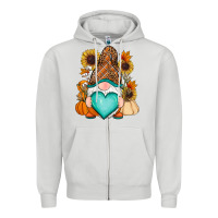 Dove Grey Western Fall gnome Zipper Hoodie - RanaPortraitStore