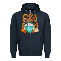 Navy Western Fall gnome Zipper Hoodie - RanaPortraitStore