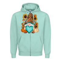 Seafoam Western Fall gnome Zipper Hoodie - RanaPortraitStore