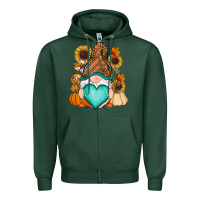 Sports Green Western Fall gnome Zipper Hoodie - RanaPortraitStore