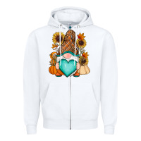 White Western Fall gnome Zipper Hoodie - RanaPortraitStore