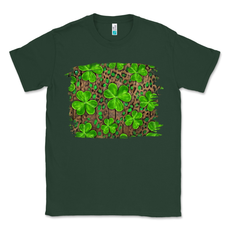 St Patricks Day Shamrock And Leopard Distressed Ba Classic Tee by RanaPortraitStore | Teevron