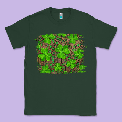 St Patricks Day Shamrock And Leopard Distressed Ba Classic Tee Designed By Ranaportraitstore