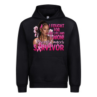 Black I fought for my life and i won afro woman Urban Hoodie - NancyCooperArtShop