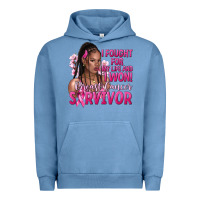 Pigment Pebble Blue I fought for my life and i won afro woman Urban Hoodie - NancyCooperArtShop