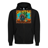 Black Western Fall Thanksgiving Turkey Zipper Hoodie - RanaPortraitStore