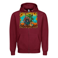 Burgundy Western Fall Thanksgiving Turkey Zipper Hoodie - RanaPortraitStore
