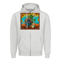 Dove Grey Western Fall Thanksgiving Turkey Zipper Hoodie - RanaPortraitStore