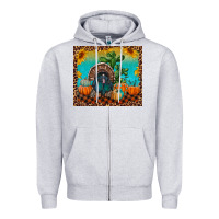 Western Fall Thanksgiving Turkey Zipper Hoodie | Teevron