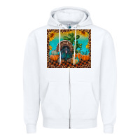 White Western Fall Thanksgiving Turkey Zipper Hoodie - RanaPortraitStore