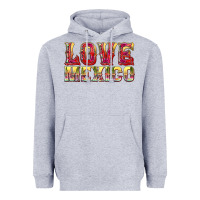 Heather Grey Love Mexico Heavyweight Hoodie - texasbilliewilder