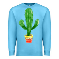 Ocean Blue mexican cactus Premium Sweatshirt - FaDigitalArtStudio