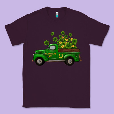 St Patricks Truck Shamrock Horseshoe Gold Classic Tee Designed By Ranaportraitstore