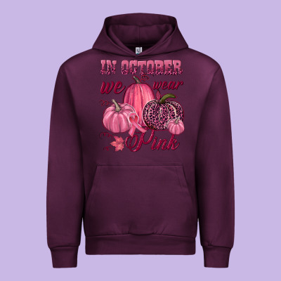 In October We Wear Pink Urban Hoodie Designed By Nancycooperartshop