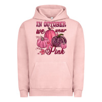 Pigment Salmon In october we wear pink Urban Hoodie - NancyCooperArtShop