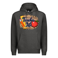Charcoal Heather teacher life background 3200x2400 Premium Hoodie - AdoDesignShop