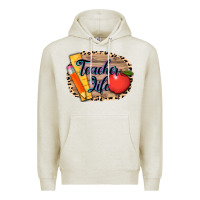 Oatmeal Heather teacher life background 3200x2400 Premium Hoodie - AdoDesignShop