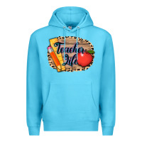 Ocean Blue teacher life background 3200x2400 Premium Hoodie - AdoDesignShop