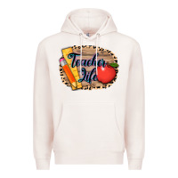 Pale Pink teacher life background 3200x2400 Premium Hoodie - AdoDesignShop