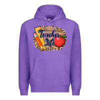 Purple teacher life background 3200x2400 Premium Hoodie - AdoDesignShop