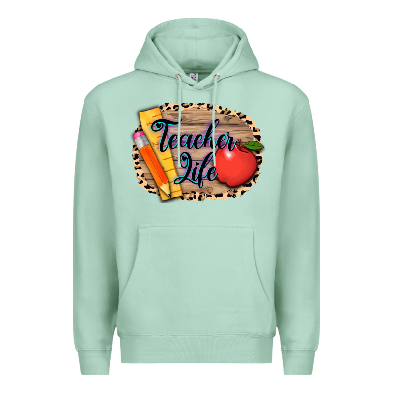 Teacher Life Background 3200x2400 Premium Hoodie by AdoDesignShop | Teevron