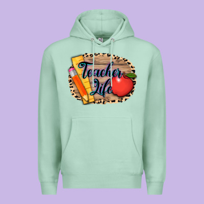 Teacher Life Background 3200x2400 Premium Hoodie Designed By Adodesignshop
