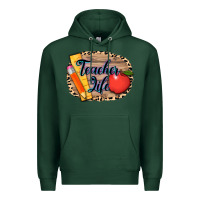 Sports Green teacher life background 3200x2400 Premium Hoodie - AdoDesignShop