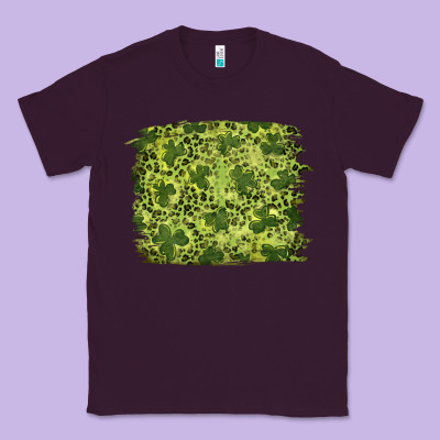 St Patricks Day Shamrock Leopard Background Classic Tee Designed By Ranaportraitstore