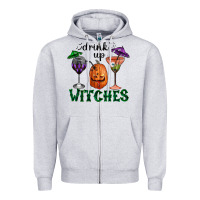 Drink Up Witches Halloween Zipper Hoodie | Teevron