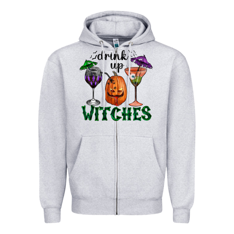 Drink Up Witches Halloween Zipper Hoodie by RanaPortraitStore | Teevron