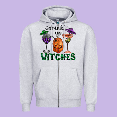 Zipper Hoodie Drink Up Witches Halloween