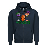 Navy Drink Up Witches Halloween Zipper Hoodie - RanaPortraitStore