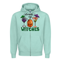 Seafoam Drink Up Witches Halloween Zipper Hoodie - RanaPortraitStore