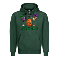 Sports Green Drink Up Witches Halloween Zipper Hoodie - RanaPortraitStore