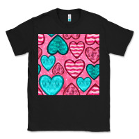 Black valentines day hearts seamless pattern Classic Tee - BundleAndBundleShop