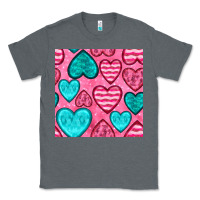 Charcoal Heather valentines day hearts seamless pattern Classic Tee - BundleAndBundleShop