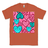 Copper valentines day hearts seamless pattern Classic Tee - BundleAndBundleShop