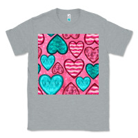 Heather Grey valentines day hearts seamless pattern Classic Tee - BundleAndBundleShop