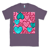 Lavender valentines day hearts seamless pattern Classic Tee - BundleAndBundleShop