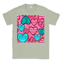 Matcha valentines day hearts seamless pattern Classic Tee - BundleAndBundleShop