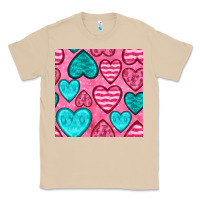 Mushroom valentines day hearts seamless pattern Classic Tee - BundleAndBundleShop