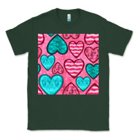 Sports Green valentines day hearts seamless pattern Classic Tee - BundleAndBundleShop