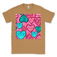 Toasted Coconut valentines day hearts seamless pattern Classic Tee - BundleAndBundleShop