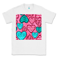 White valentines day hearts seamless pattern Classic Tee - BundleAndBundleShop