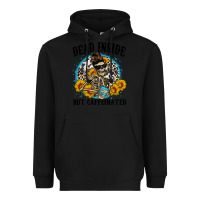 Black dead inside but caffeinated Heavyweight Hoodie - Zillion Design Studio