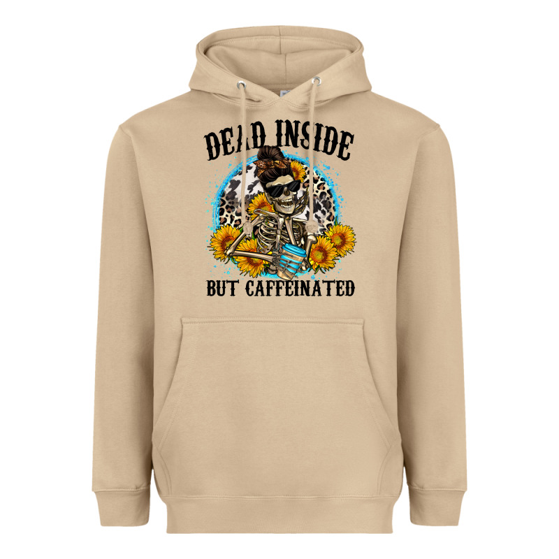 Dead Inside But Caffeinated Heavyweight Hoodie by Zillion Design Studio | Teevron