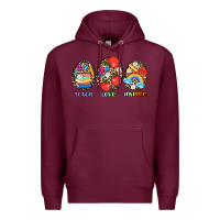Burgundy teach love inspire Premium Hoodie - AdoDesignShop