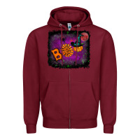Burgundy Boo Halloween Zipper Hoodie - RanaPortraitStore