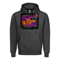 Charcoal Heather Boo Halloween Zipper Hoodie - RanaPortraitStore