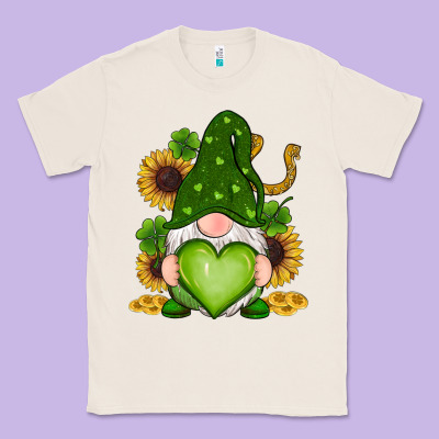 St Patricks Day Shamrock Sunflowers Gnomes Classic Tee Designed By Ranaportraitstore